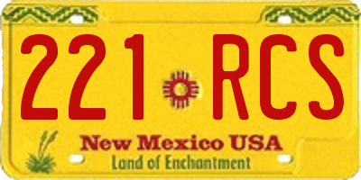 NM license plate 221RCS
