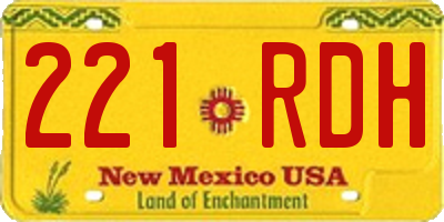 NM license plate 221RDH