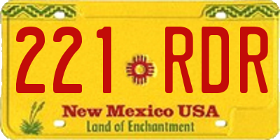 NM license plate 221RDR