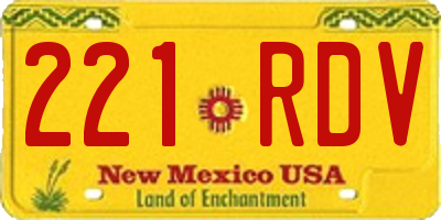 NM license plate 221RDV