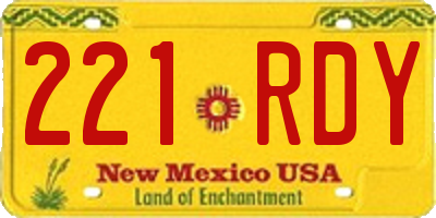 NM license plate 221RDY