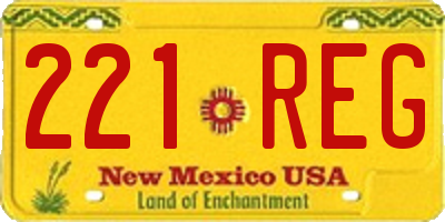 NM license plate 221REG