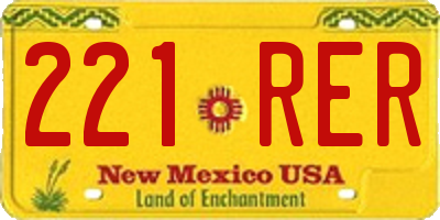 NM license plate 221RER