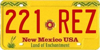 NM license plate 221REZ
