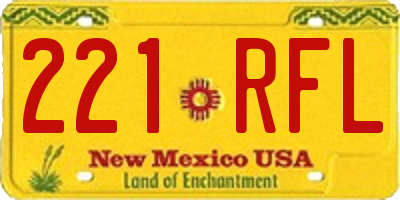 NM license plate 221RFL