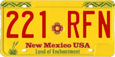 NM license plate 221RFN