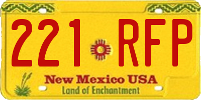 NM license plate 221RFP