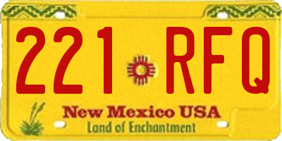 NM license plate 221RFQ