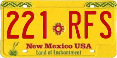 NM license plate 221RFS