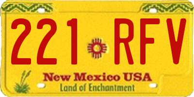 NM license plate 221RFV