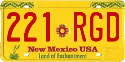 NM license plate 221RGD