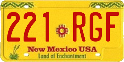 NM license plate 221RGF