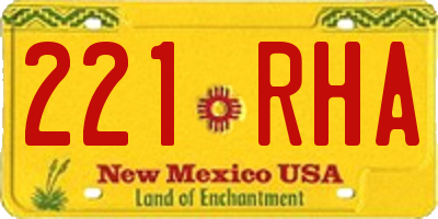 NM license plate 221RHA