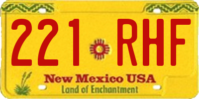 NM license plate 221RHF