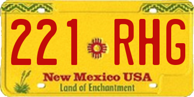 NM license plate 221RHG