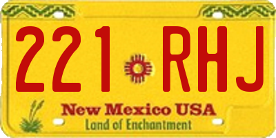 NM license plate 221RHJ