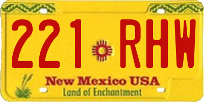 NM license plate 221RHW