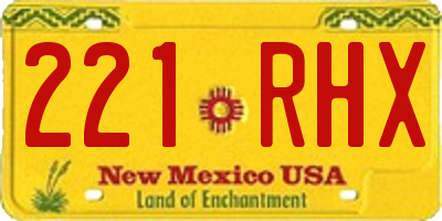 NM license plate 221RHX