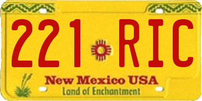 NM license plate 221RIC