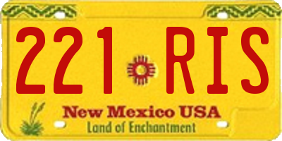 NM license plate 221RIS