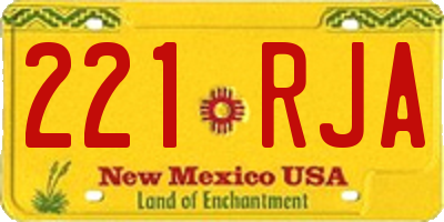 NM license plate 221RJA