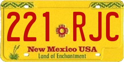 NM license plate 221RJC