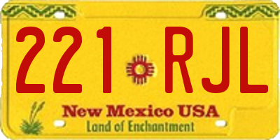 NM license plate 221RJL