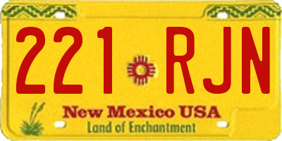 NM license plate 221RJN