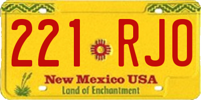 NM license plate 221RJO