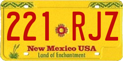 NM license plate 221RJZ