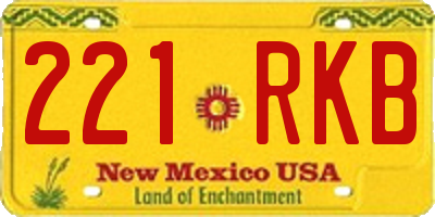 NM license plate 221RKB