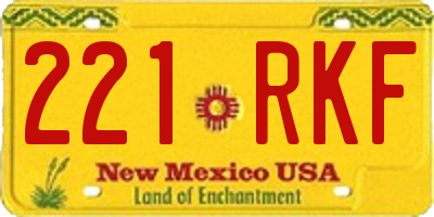 NM license plate 221RKF