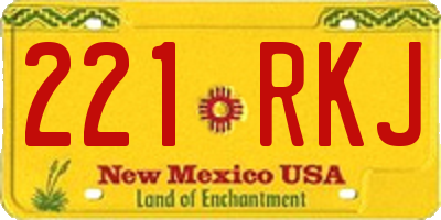 NM license plate 221RKJ