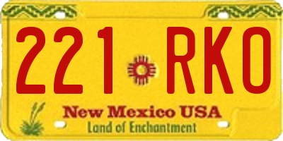 NM license plate 221RKO