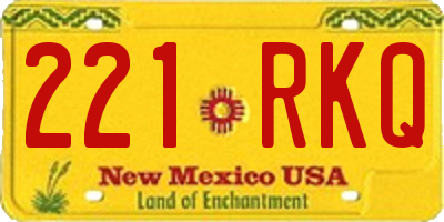 NM license plate 221RKQ