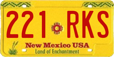 NM license plate 221RKS