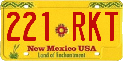 NM license plate 221RKT