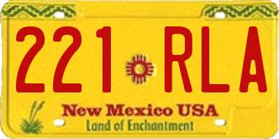 NM license plate 221RLA