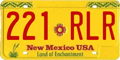 NM license plate 221RLR