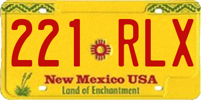 NM license plate 221RLX