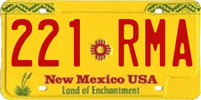 NM license plate 221RMA