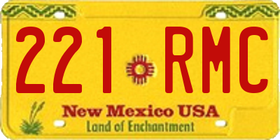 NM license plate 221RMC