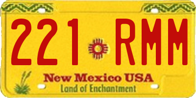 NM license plate 221RMM