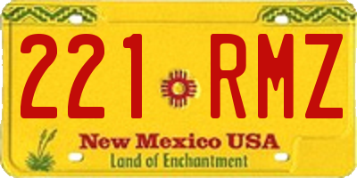 NM license plate 221RMZ