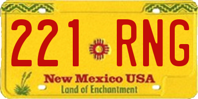 NM license plate 221RNG