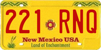 NM license plate 221RNQ