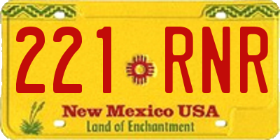 NM license plate 221RNR