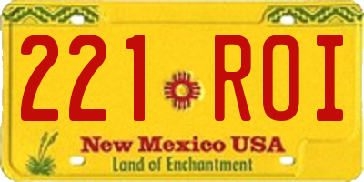 NM license plate 221ROI