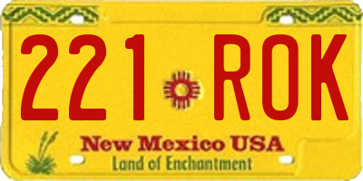 NM license plate 221ROK