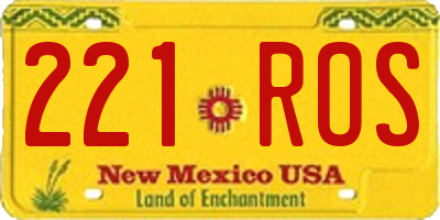 NM license plate 221ROS